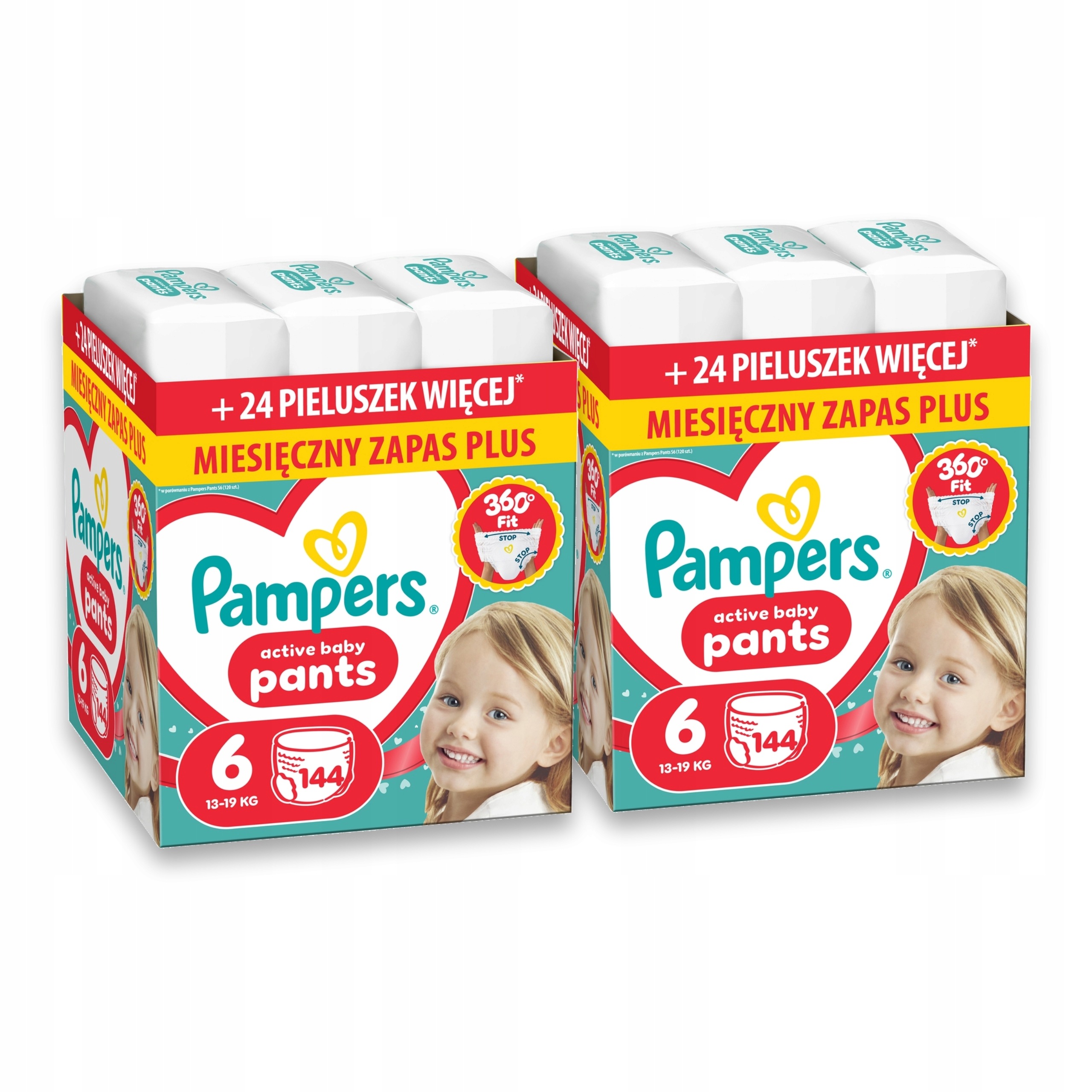 Pampers Pants 6, 2x144 szt., 13-19 kg Pieluchomajtki Miesięczny zapas Plus