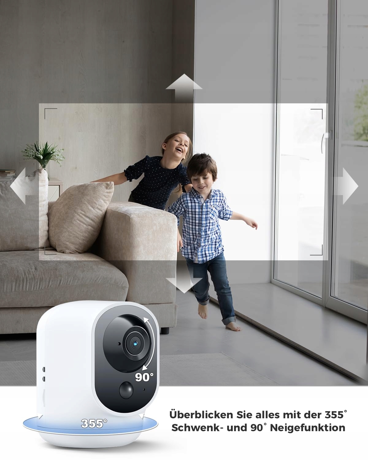 COCOCAM Kamera Wewnętrzna 2K WiFi 5200mAh Akumulator Alexa PIR AI — miniatura 3