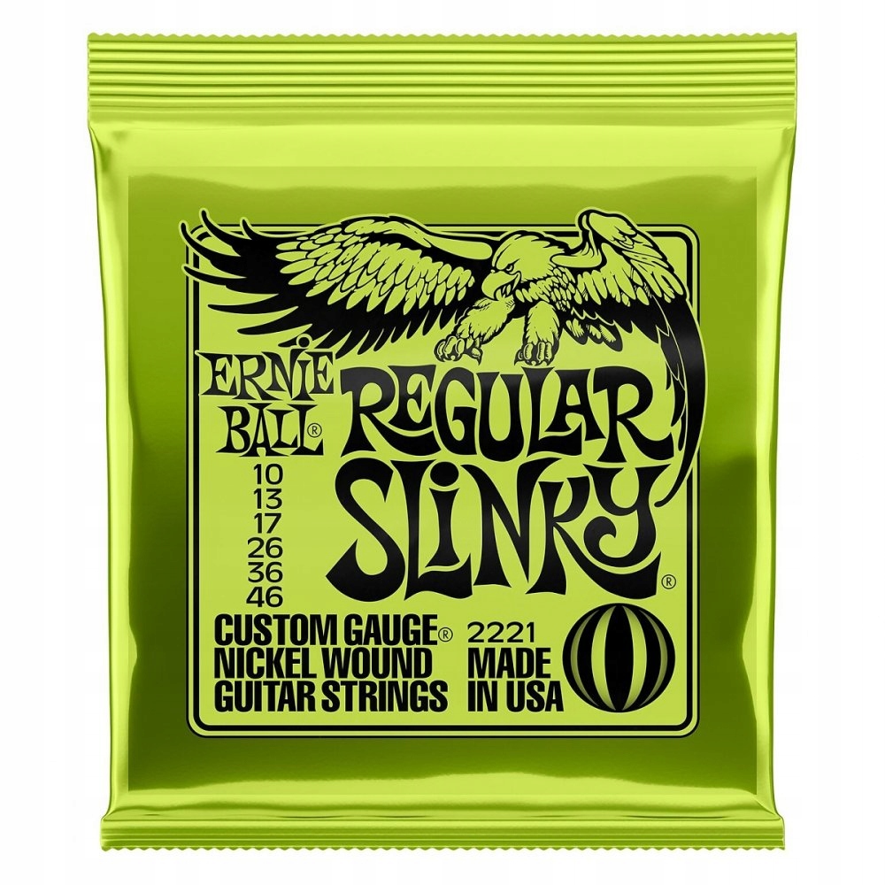 Struny do gitary elektrycznej 10, Ernie Ball 2221 Regular 10-46 BESTSELLER