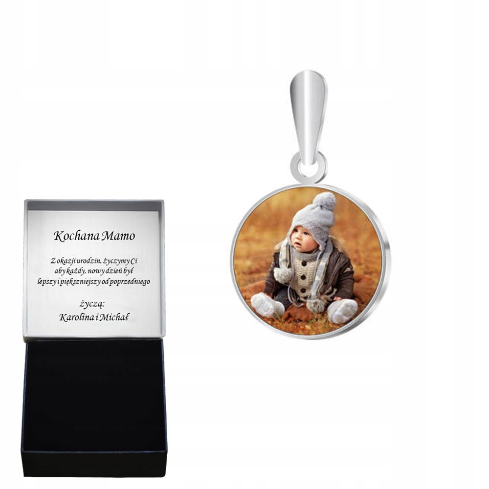 Přívěsek S Fotografií Vaše Foto Stříbro 925 Dárek K Narozeninám Gravírování