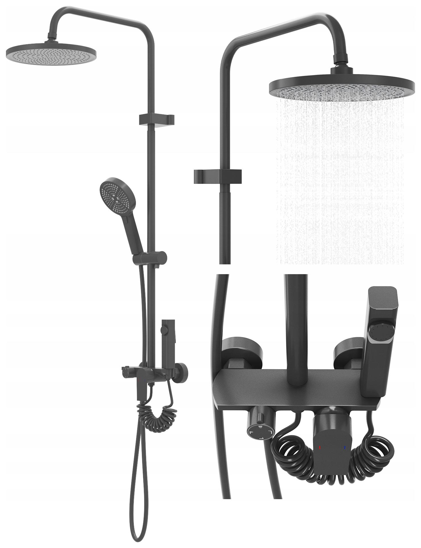 Súprava Na Sprchovanie Dažďová Sprcha Slúchadlá Do Kúpeľne Gun Grey Cleo