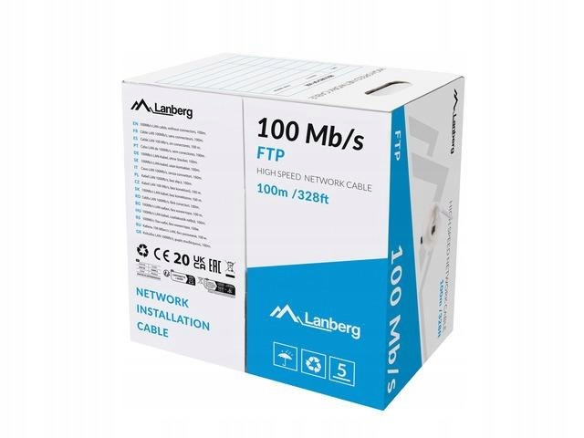 Kabel Ftp Lanberg 100Mb/s 100m linka Cca szary