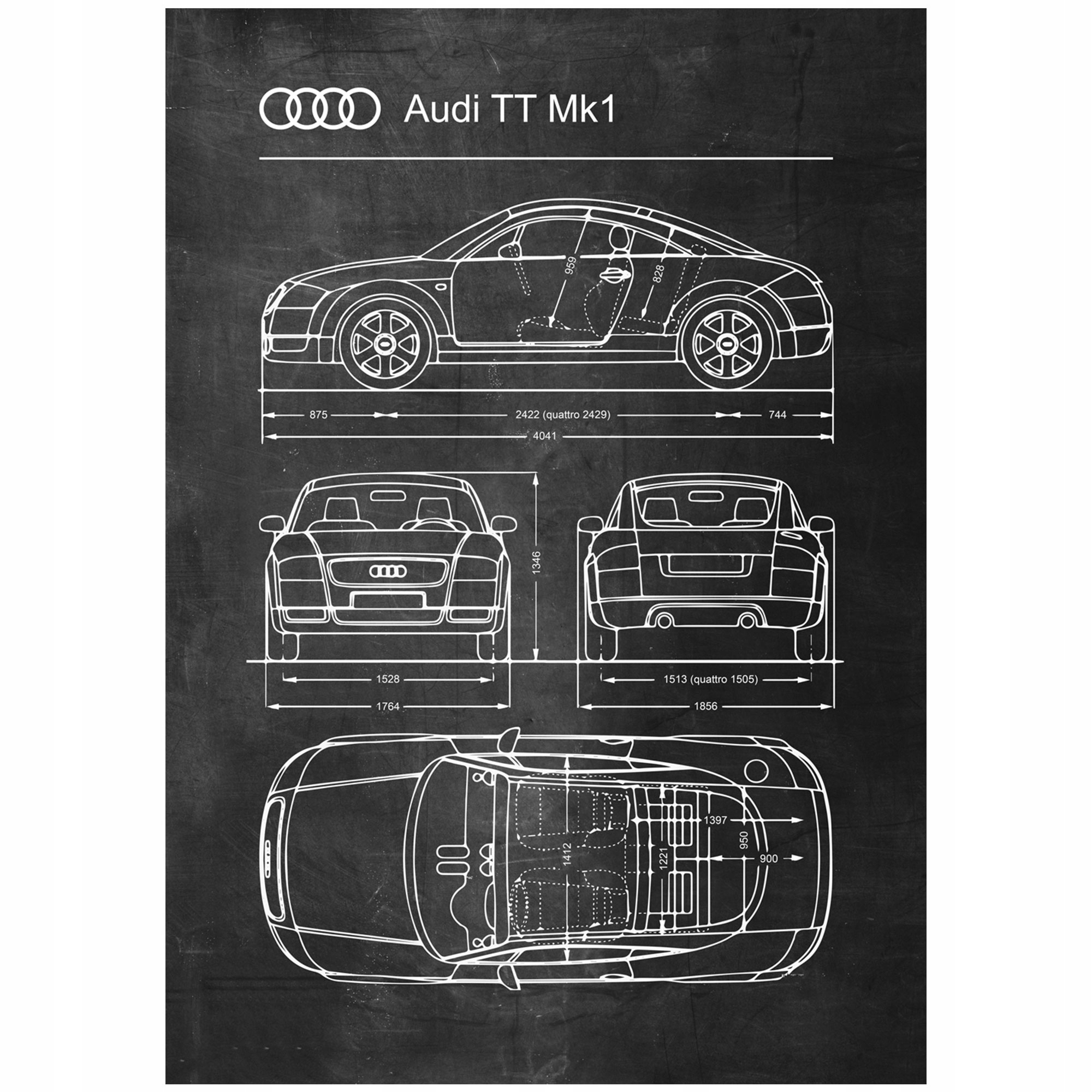 

Plakat Audi Tt Mk1 Retro Patent Schemat