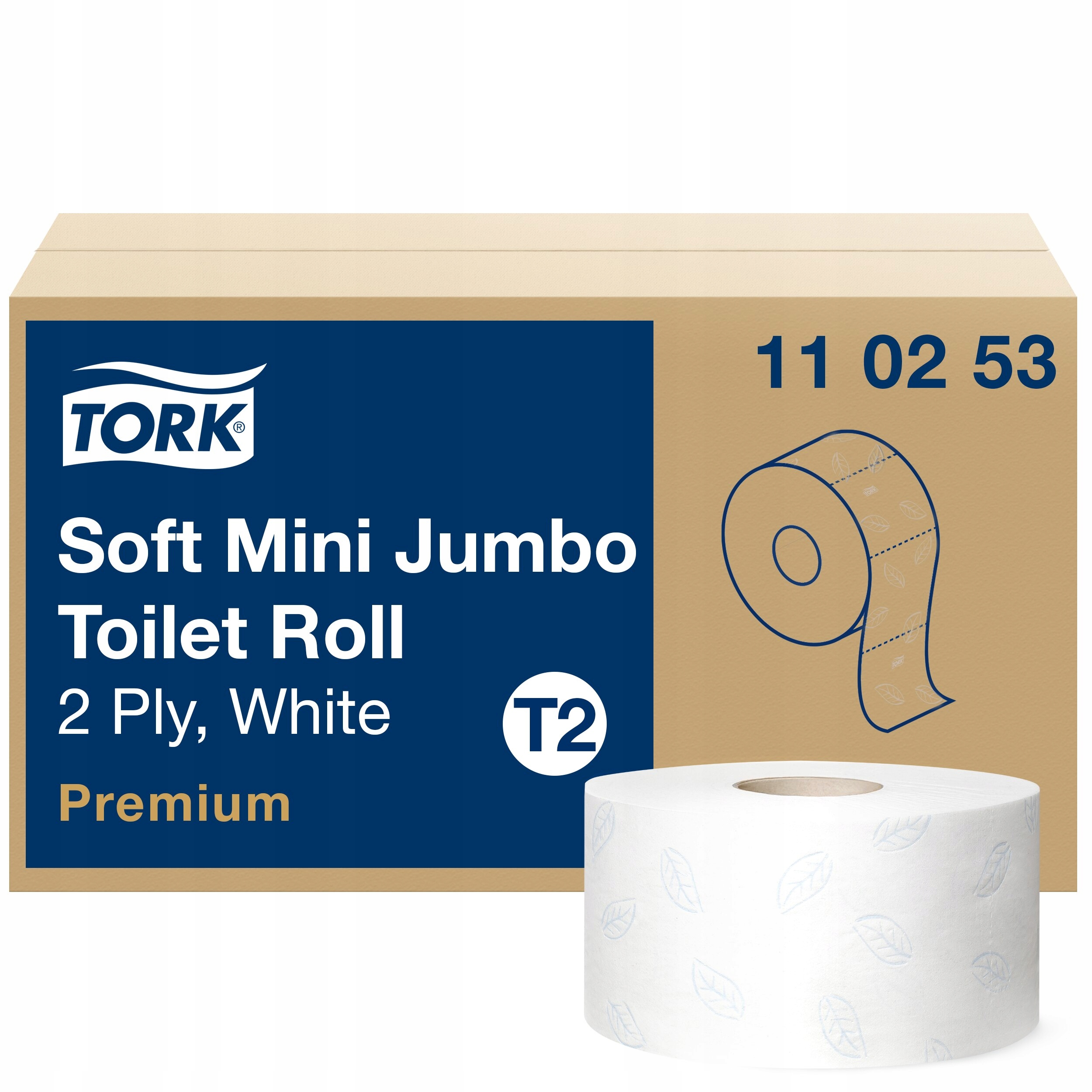 Tork 110253 papier toaletowy mini jumbo, biały 2W długość 170m 12 rolek