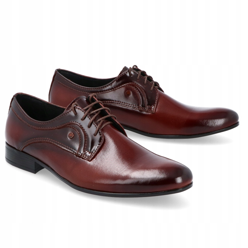 PÓŁBUTY MĘSKIE WIZYTOWE SKÓRA 046 BRĄZOWE R 44