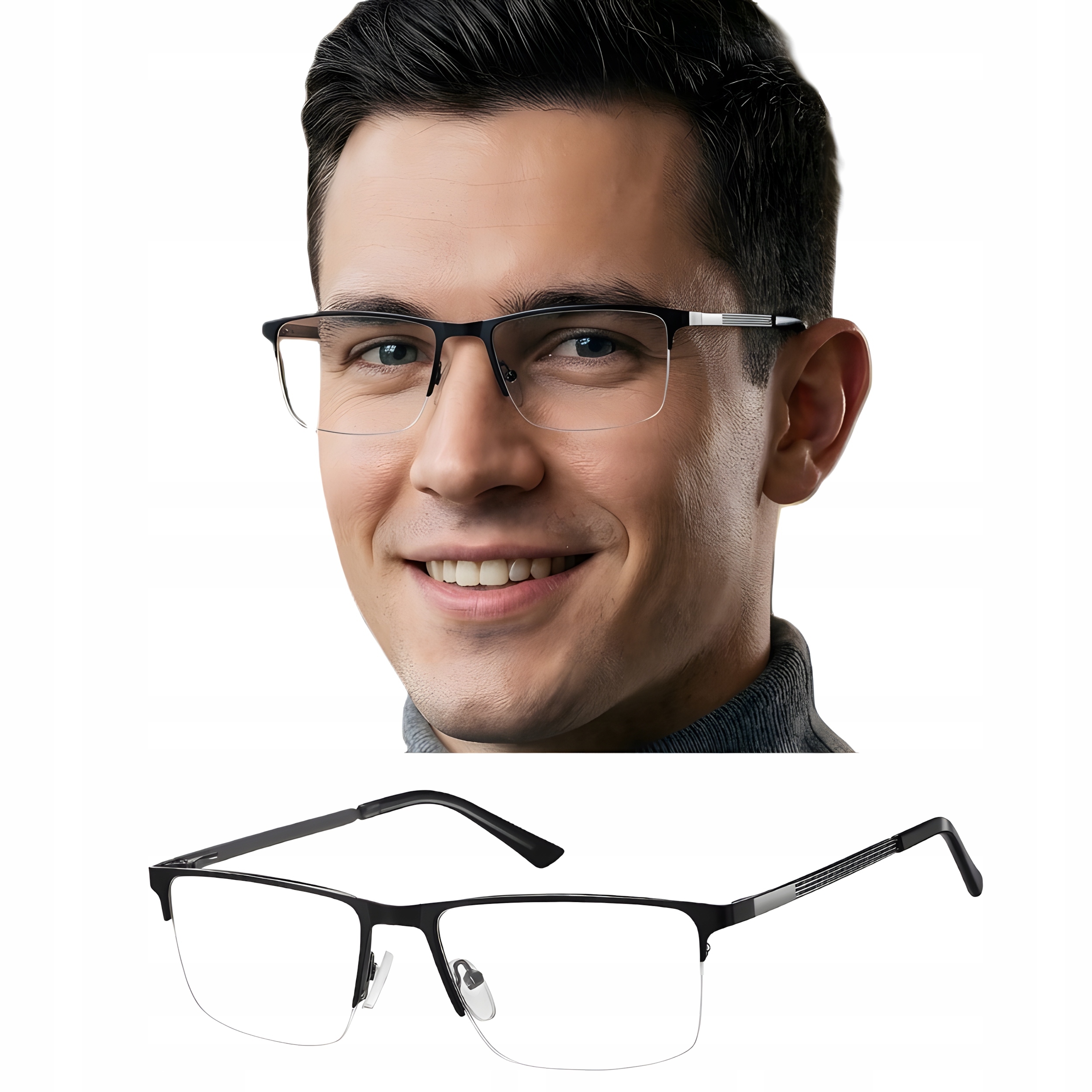 Okulary Oprawki Męskie Soczewki Demo Oryginalne Sunoptic Ce metalowe