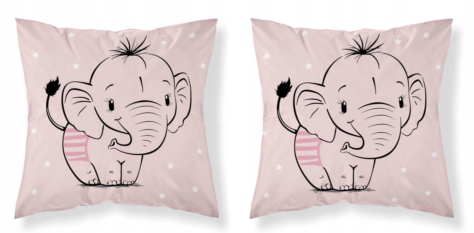 Poszewka na poduszkę 40x40 Słoniątko j.róż Detexpol 030 A
