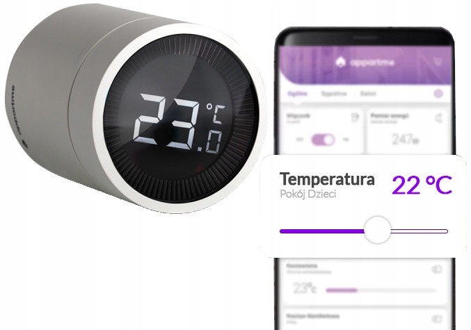

Głowica termostatyczna Appartme Zigbee Android iOS