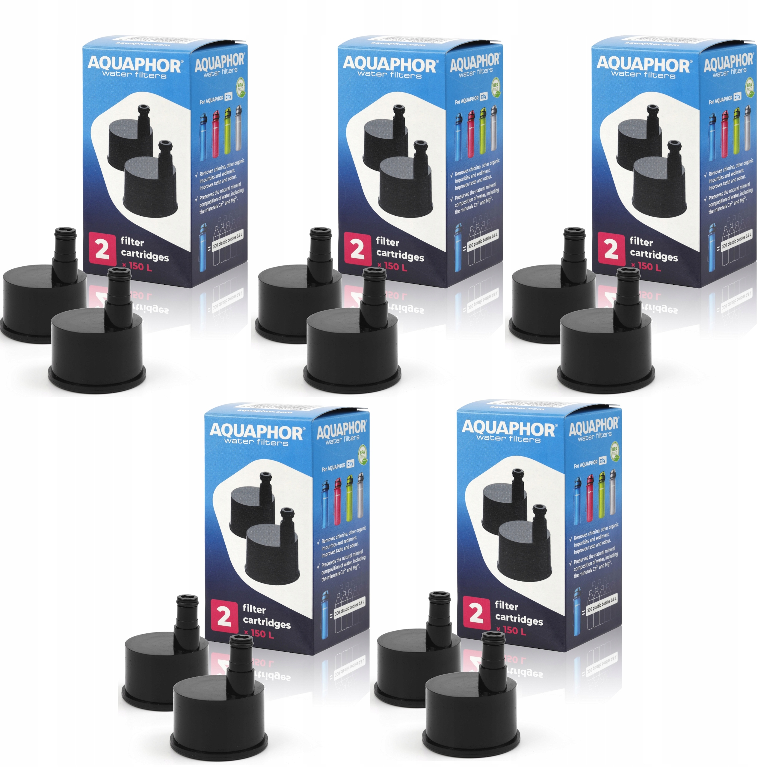 AQUAPHOR Wkład filtr 10 sztuk do butelki City
