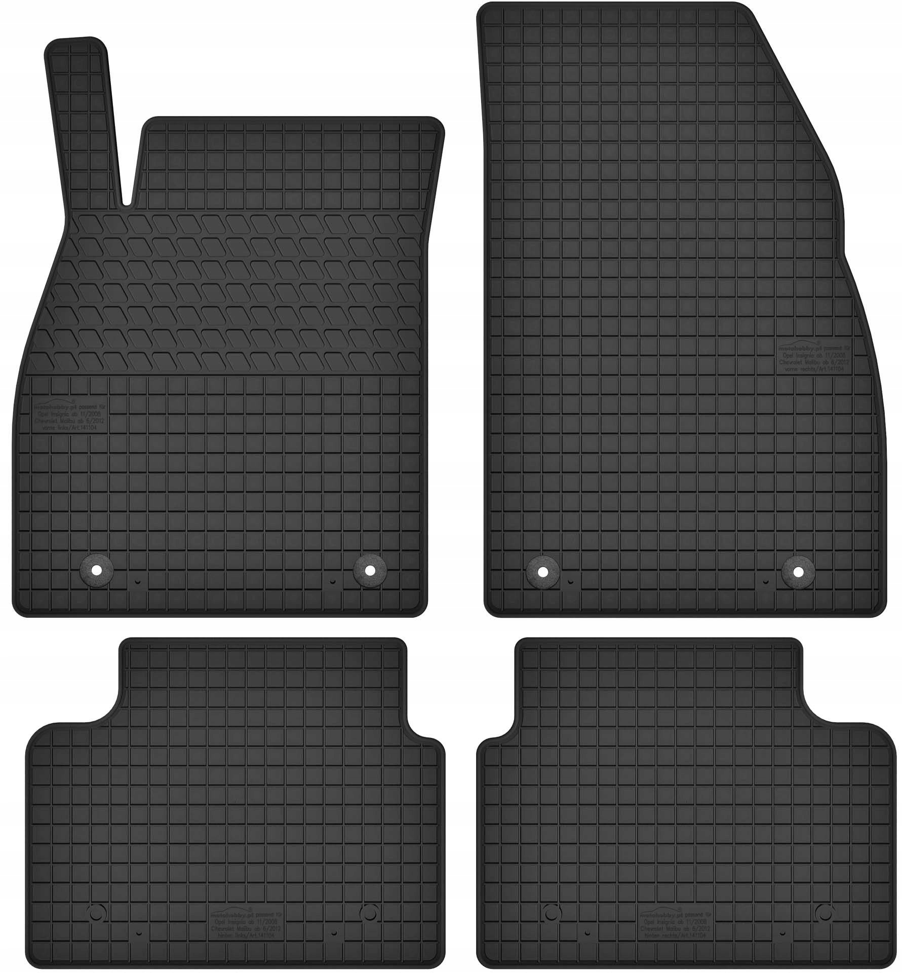 Dywaniki gumowe Wlg komplet 4 szt. do Chevrolet Opel Malibu Insignia A