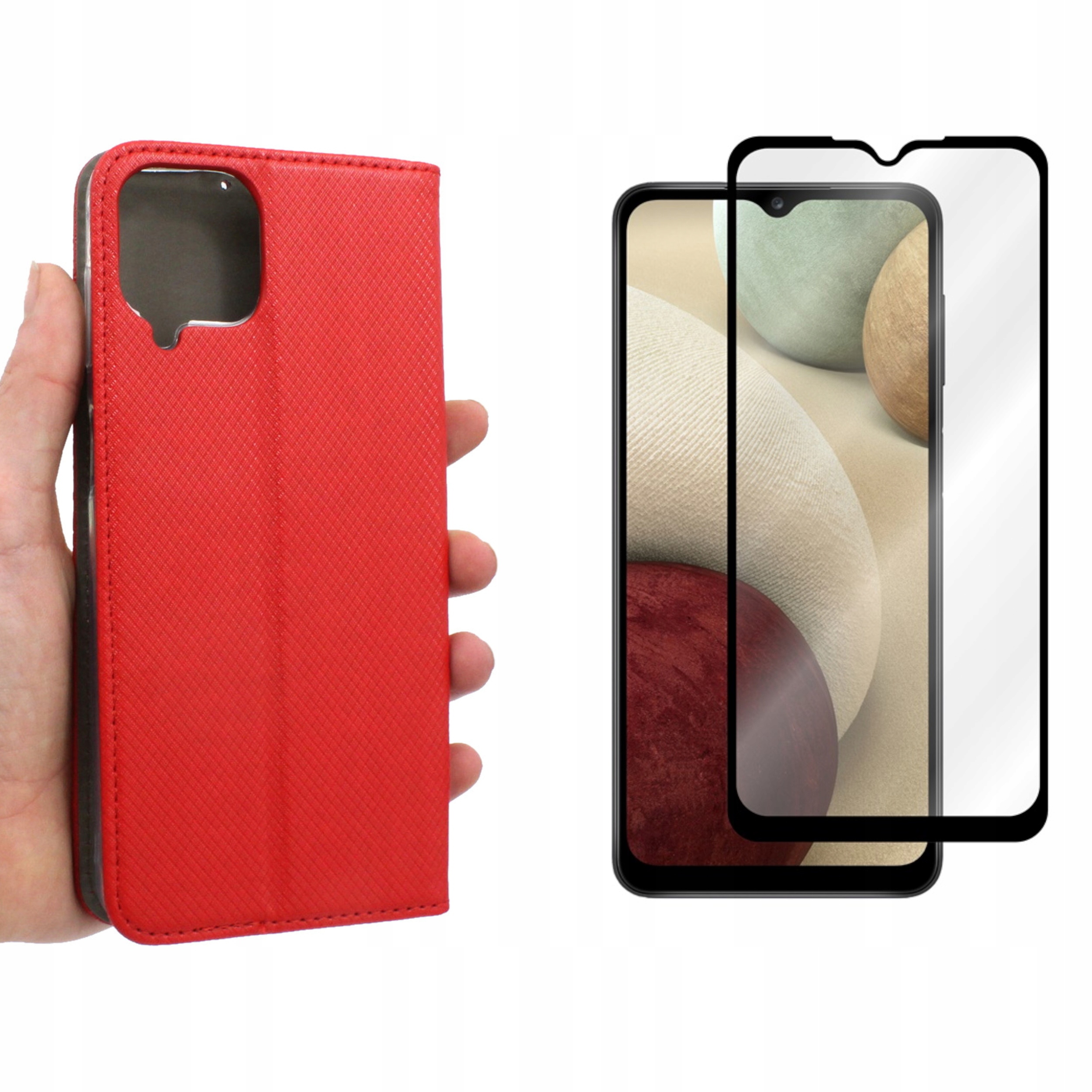 

Etui do Samsung Galaxy M33 5G Magnet czerwo+SZKŁO