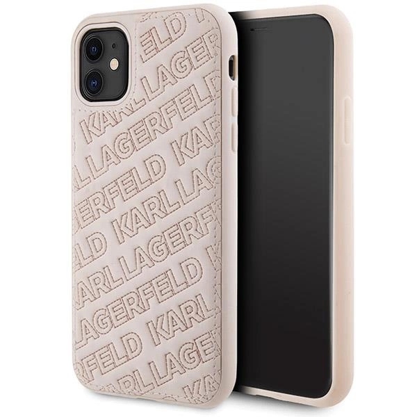 Pouzdro Karl Lagerfeld Quilted K Pattern case kryt pro iPhone 11 Xr růžové