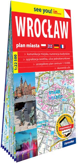 Wrocław; papierowy plan miasta 1:22 500