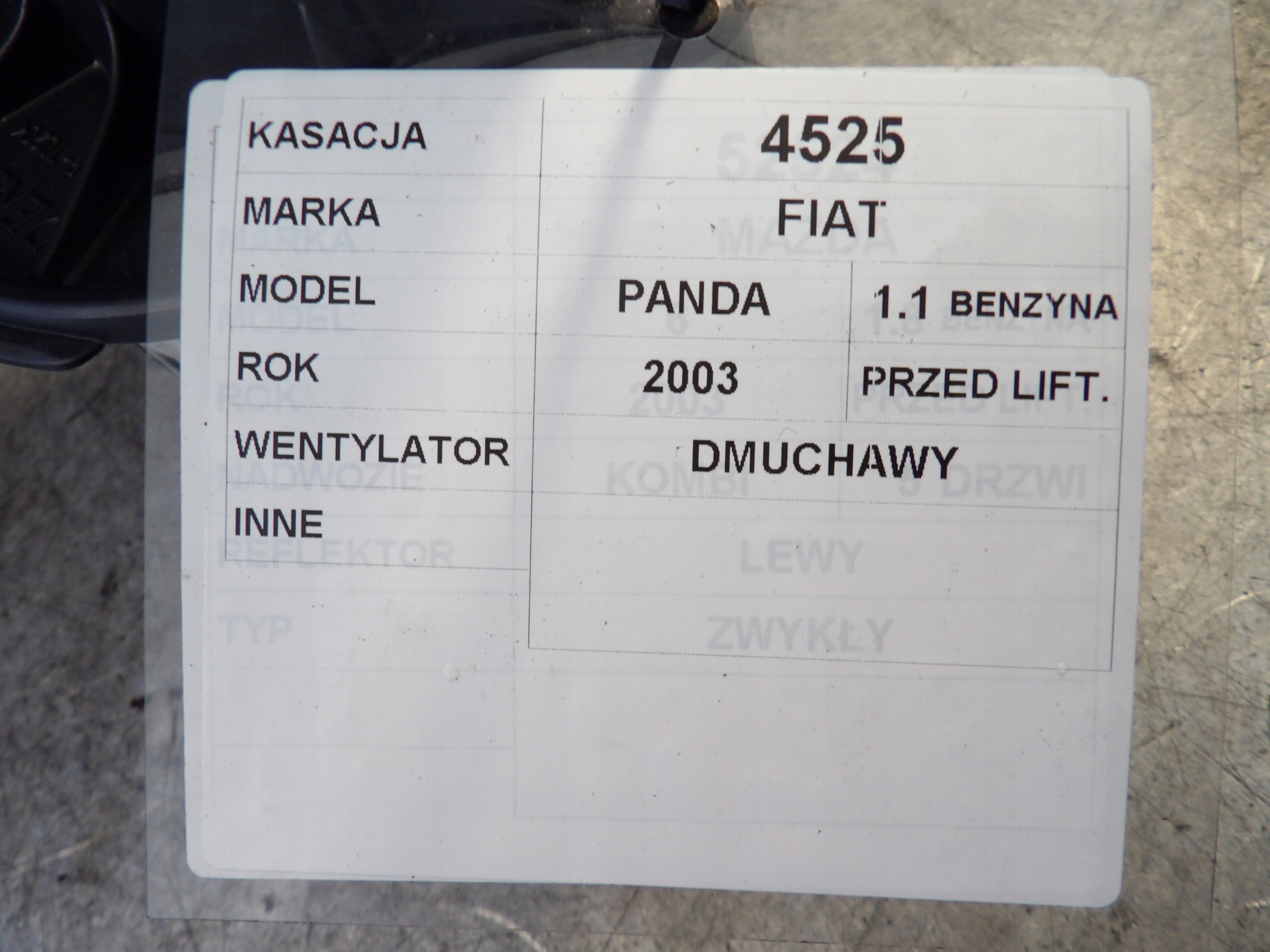 Fiat Panda ventilátor topení 5A0231000