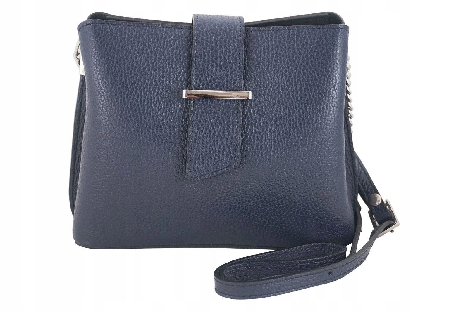 Dámská kabelka přes rameno z přírodní kůže modrá