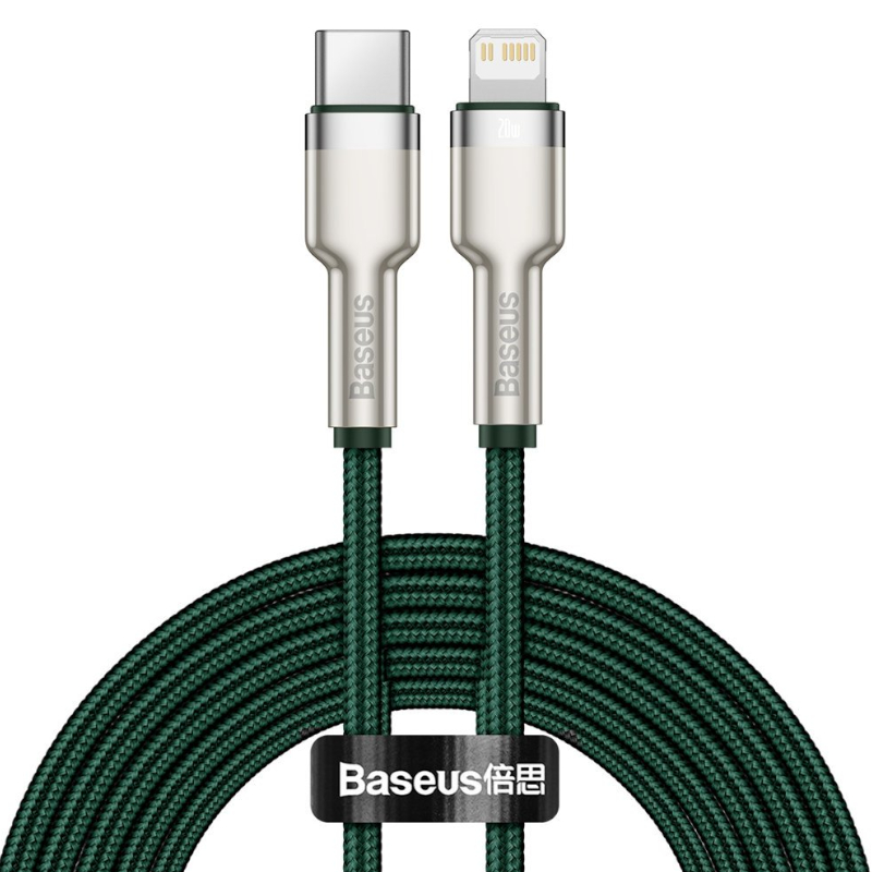Kabel Baseus USB typ C - Apple Lightning 1 m zielony