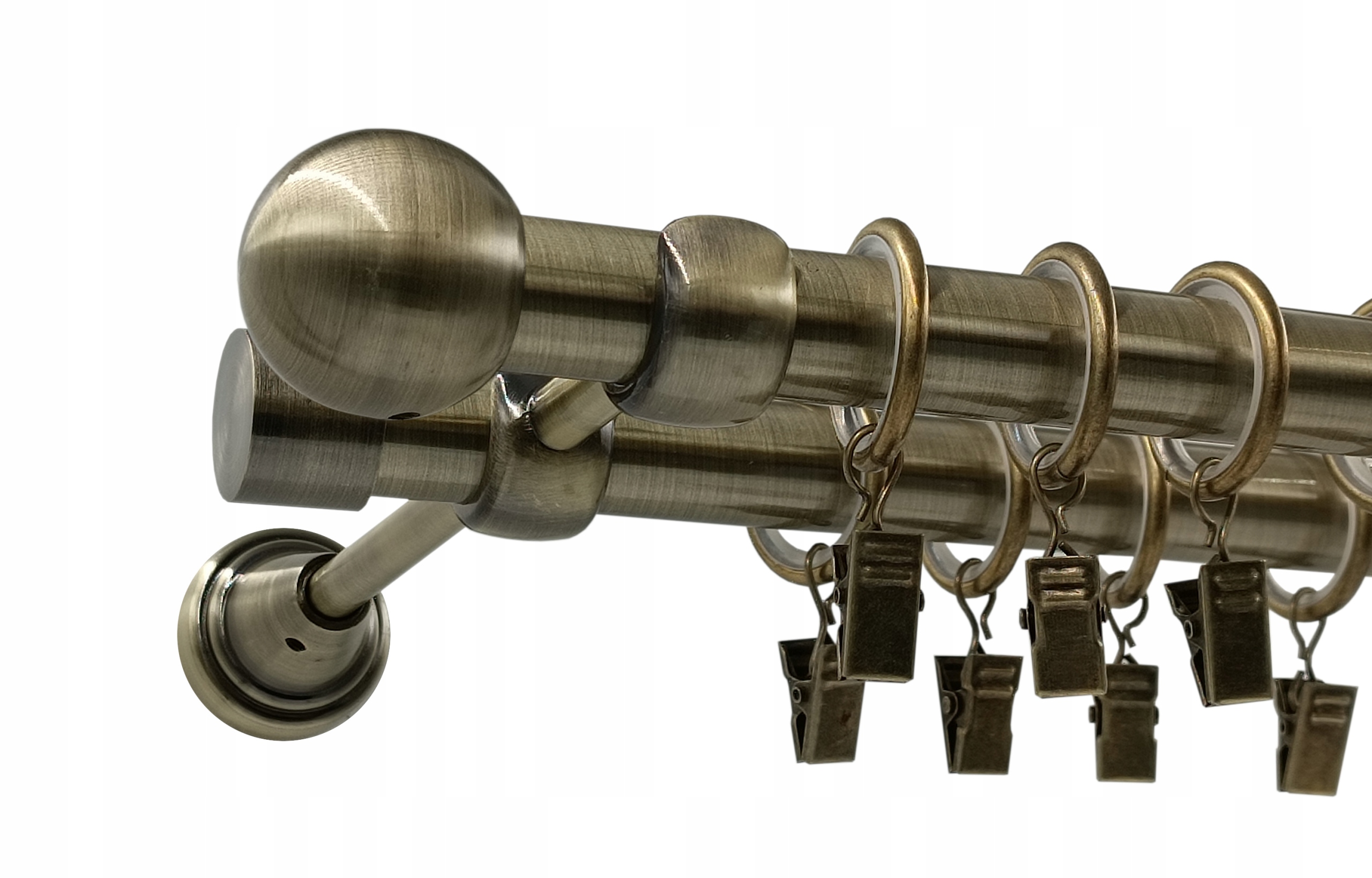 Garnýž Dvojitá Kulička Zlato Antik Ø19+19mm 180cm