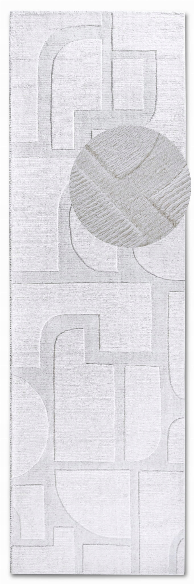 Behúň do chodby 80x250 cm, krémový, moderný 3D vzor