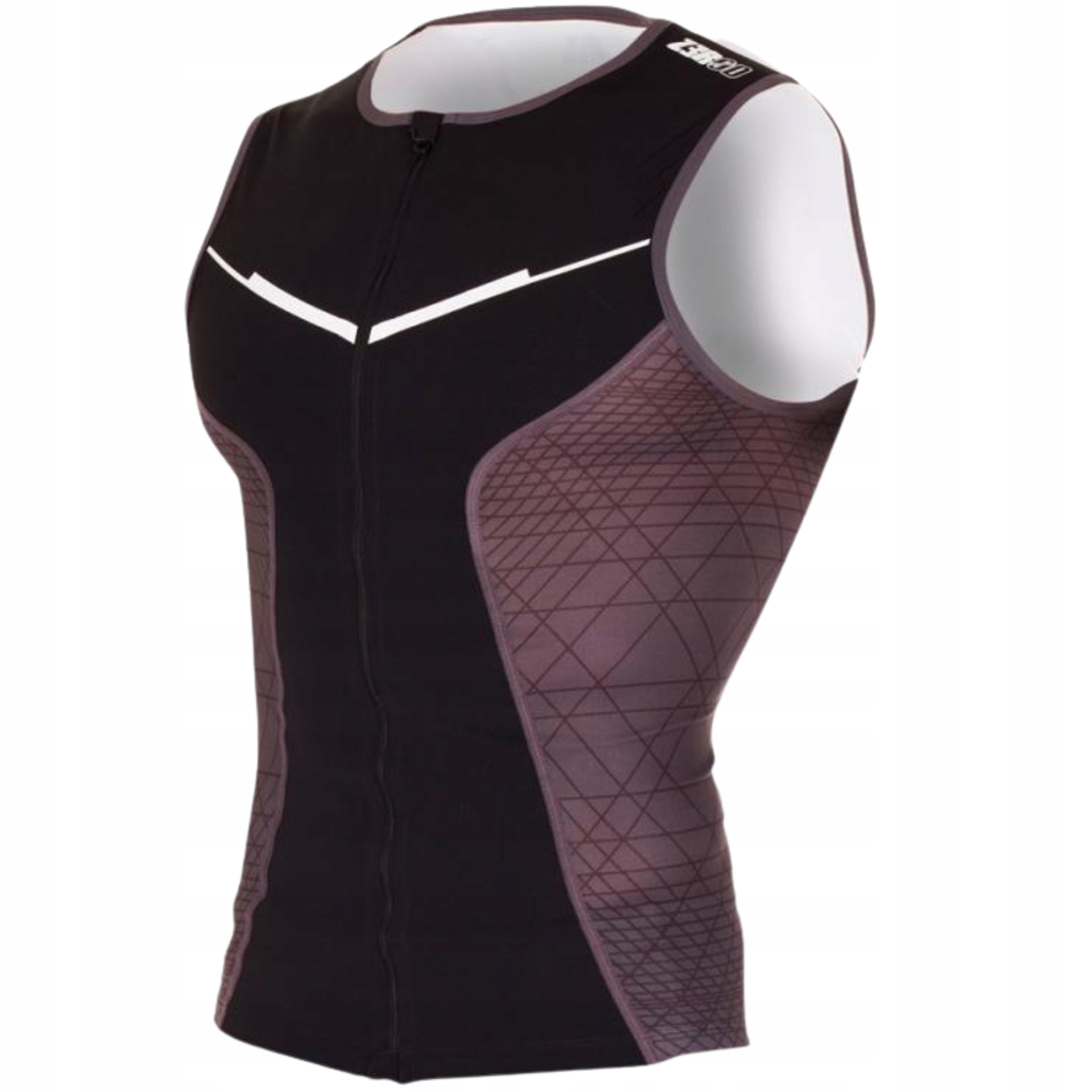 Koszulka Sportowa Rozpinana Męska Zerod Racer Singlet XXL Czarno-Szara