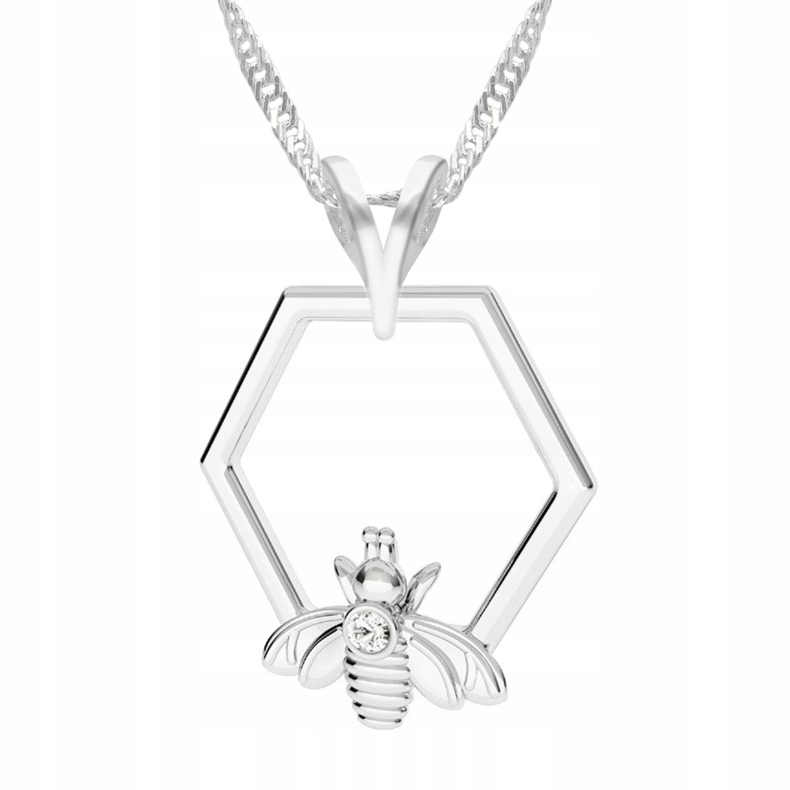 Náhrdelník Stříbrný plátek Medu Včela Med Stříbro 925