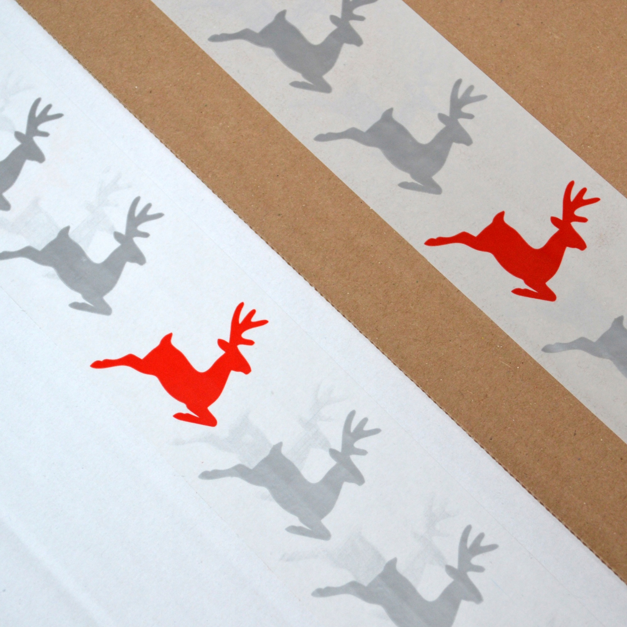 Taśma pakowa z nadrukiem RENIFERY (48x60y) 1szt. Marka inny