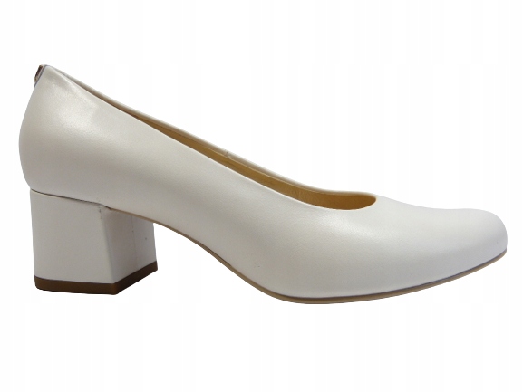 Perlové klasické kožené lodičky na podpatku, elegantní dámské boty Sala 37
