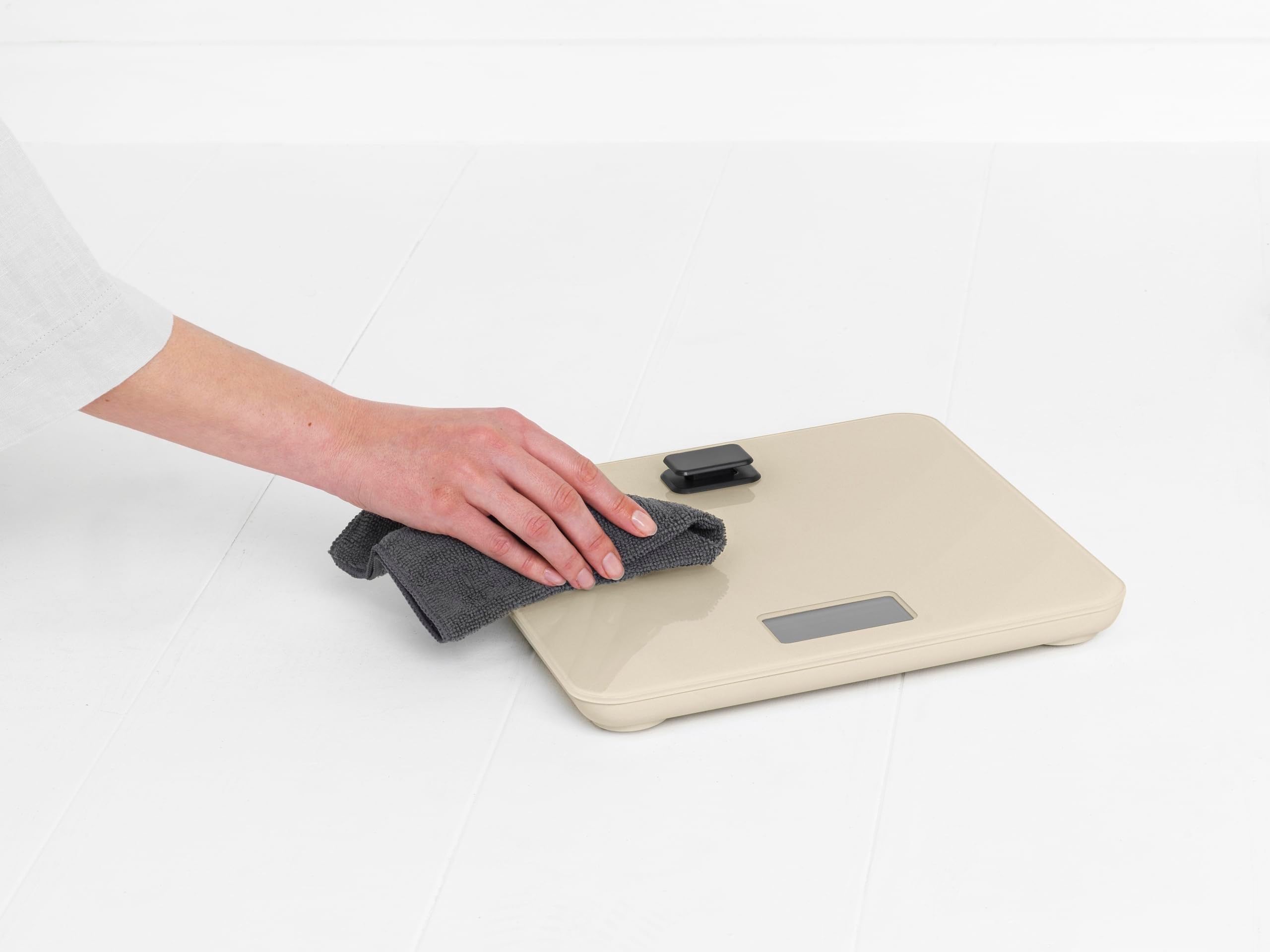 BRABANTIA Waga Łazienkowa Bez Baterii LED Do 150kg Beżowa 30x30cm — miniatura 4