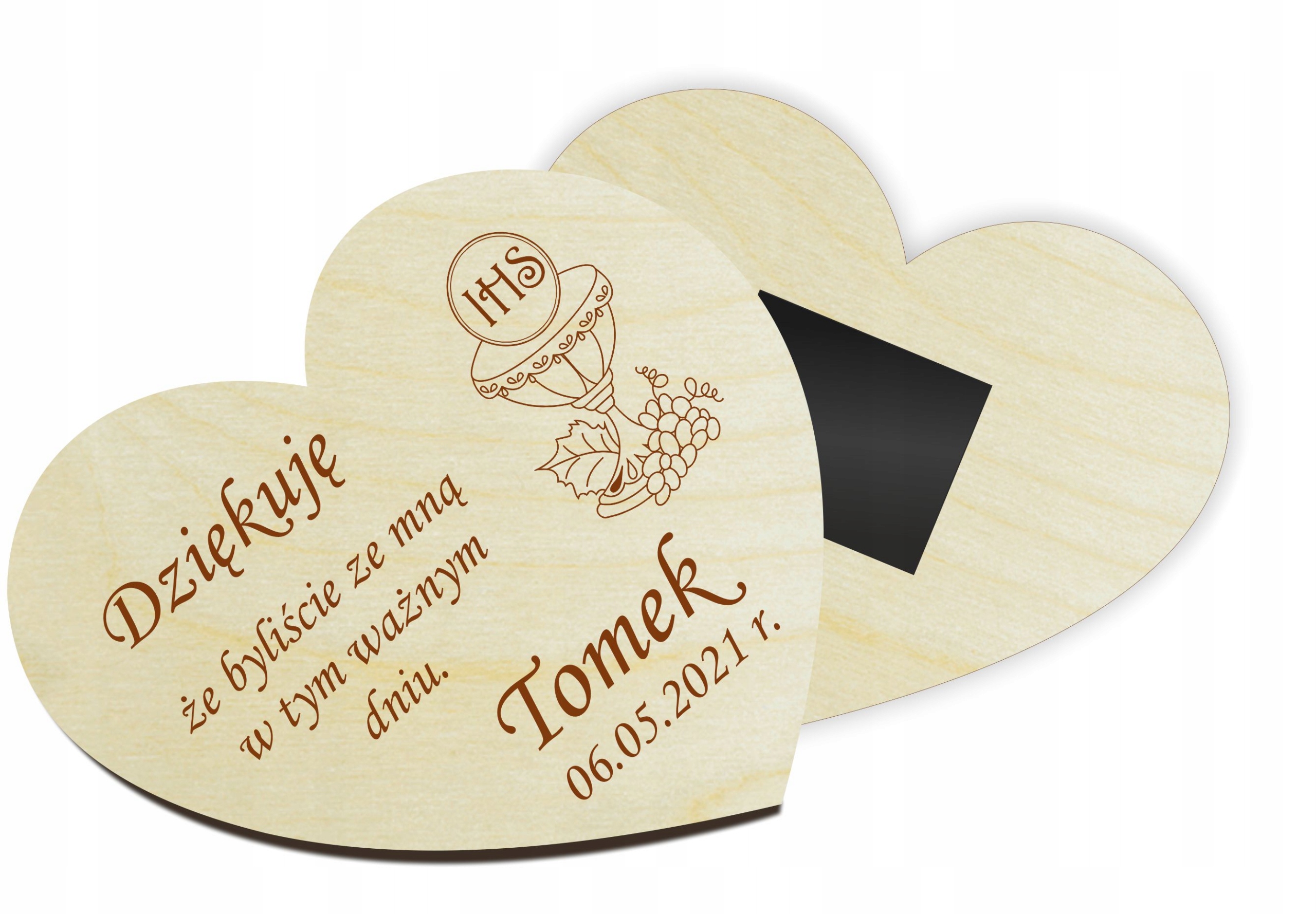 Podziękowanie Gości Komunia Magnes Imię 15 szt Rodzaj magnes