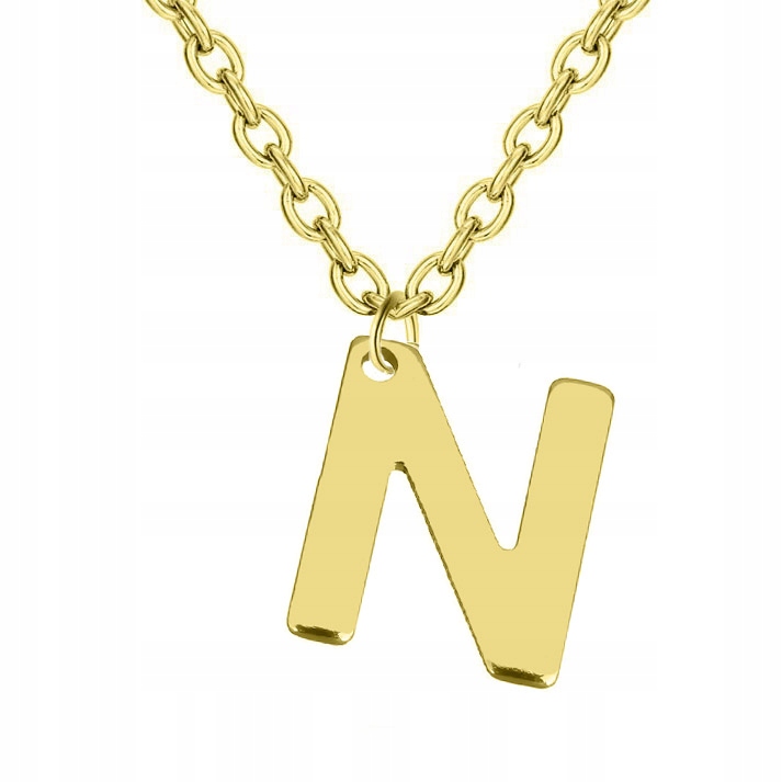 

Naszyjnik Złoty Mini Litera Literka N Stal 316L