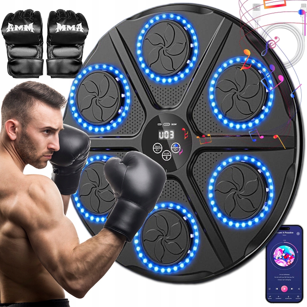 Tréninková boxovací deska music boxing machine bluetooth rukavice