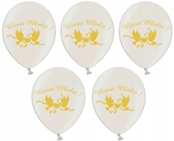 

Duże Balony Metaliczne nadruk Wiwat Młodzi 5szt