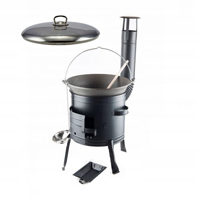 

Kuchnia Polowa 31cm Kociołek Żeliwny 8l Pokrywka