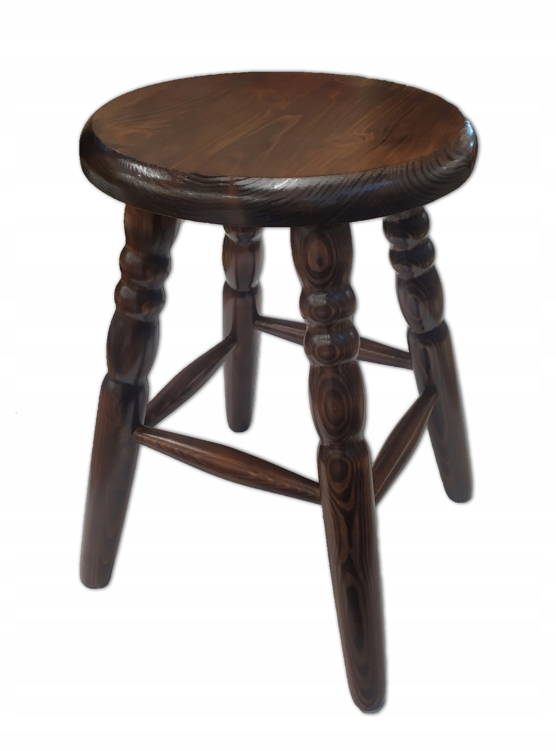 

Taboret stołek kuchenny drewniany okrągły orzech