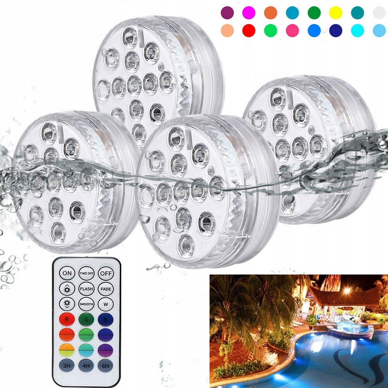 Led Osvětlení Bazénu Jacuzzi Spa Podvodní Pilot Na Párty 4ks