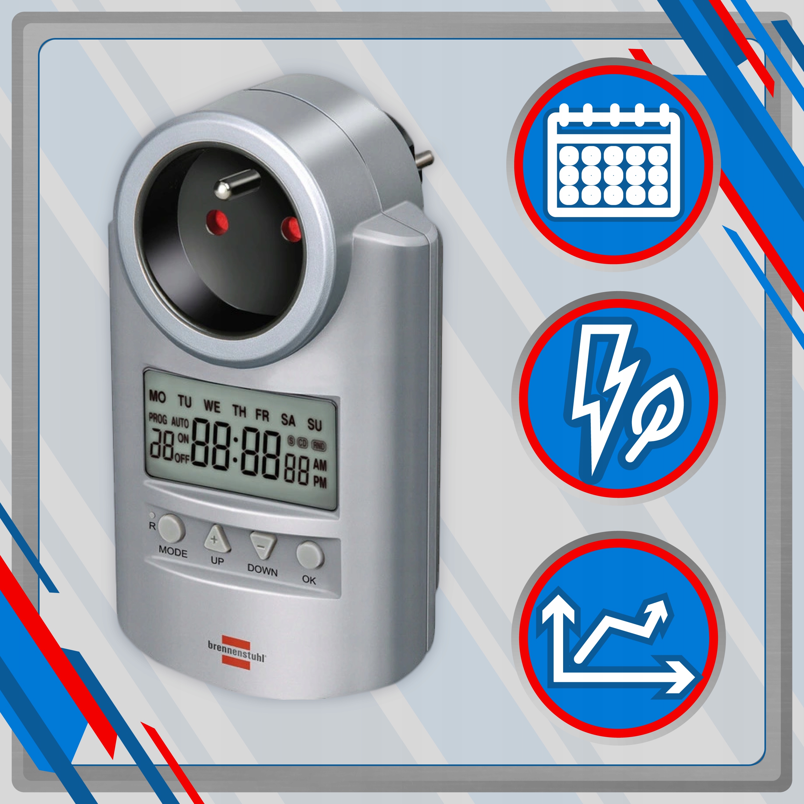 ELEKTRONICZNY TIMER PROGRAMATOR CZASOWY LCD 3500W BRENNENSTUHL Rodzaj programator czasowy