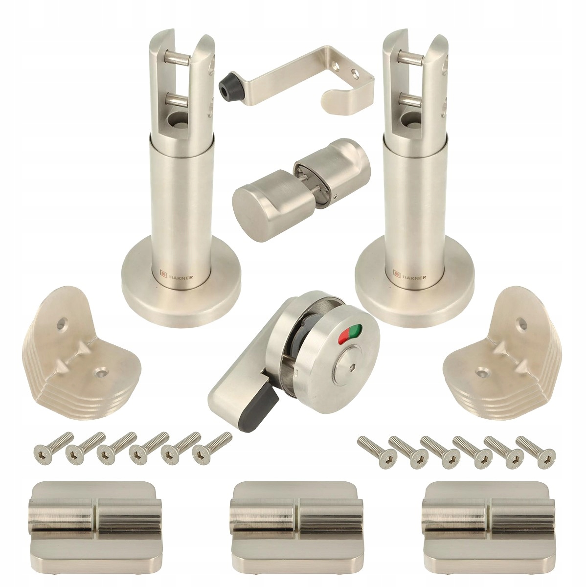 Kování pro sanitární Wc kabiny Hakner 10-18 mm levá sada nerezová ocel