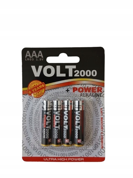 Volt2000 Bateria alkaliczna Aaa (R3) 4 szt zestaw baterii