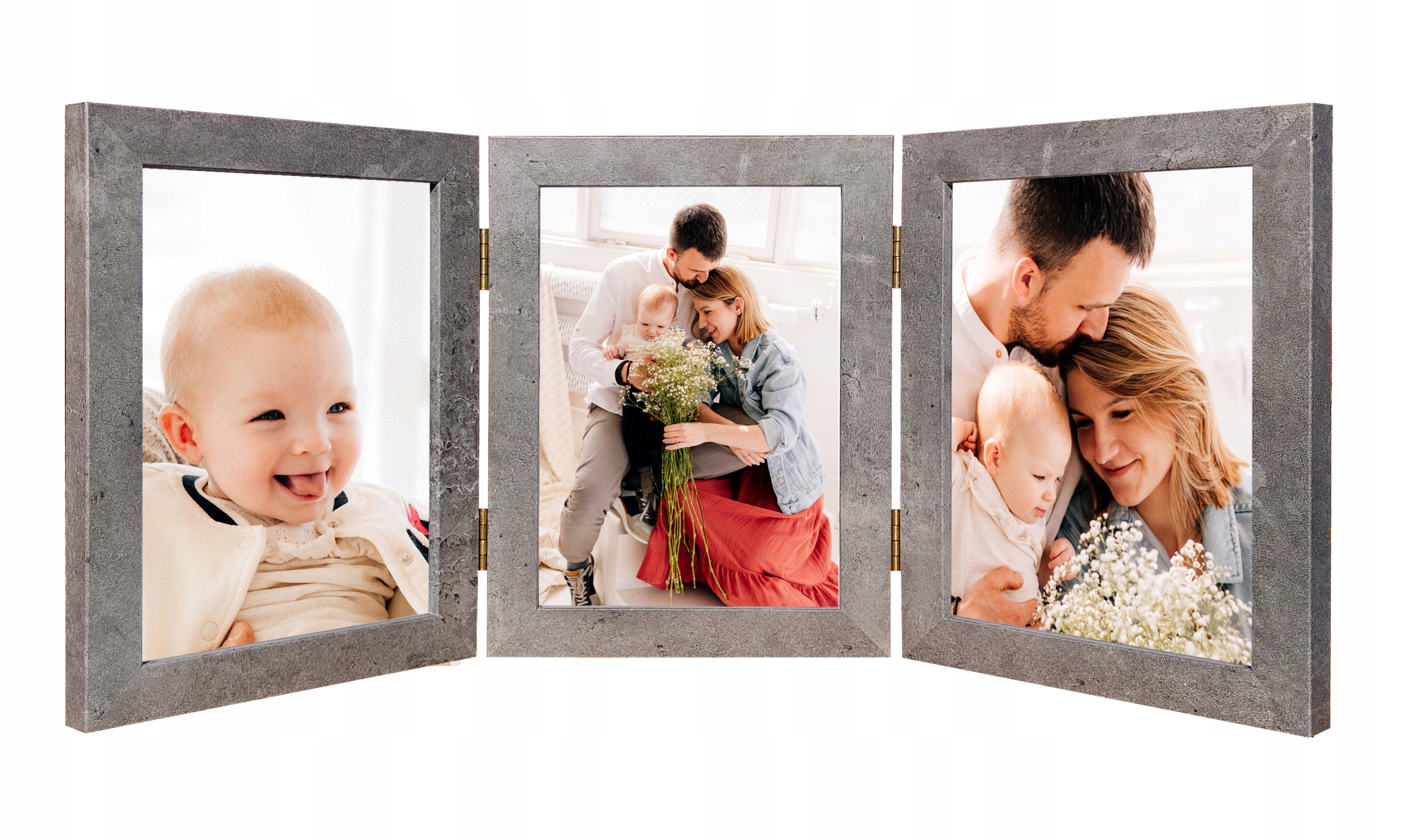 

Zestaw 3 ramek 13x18 do postawienia beton szary