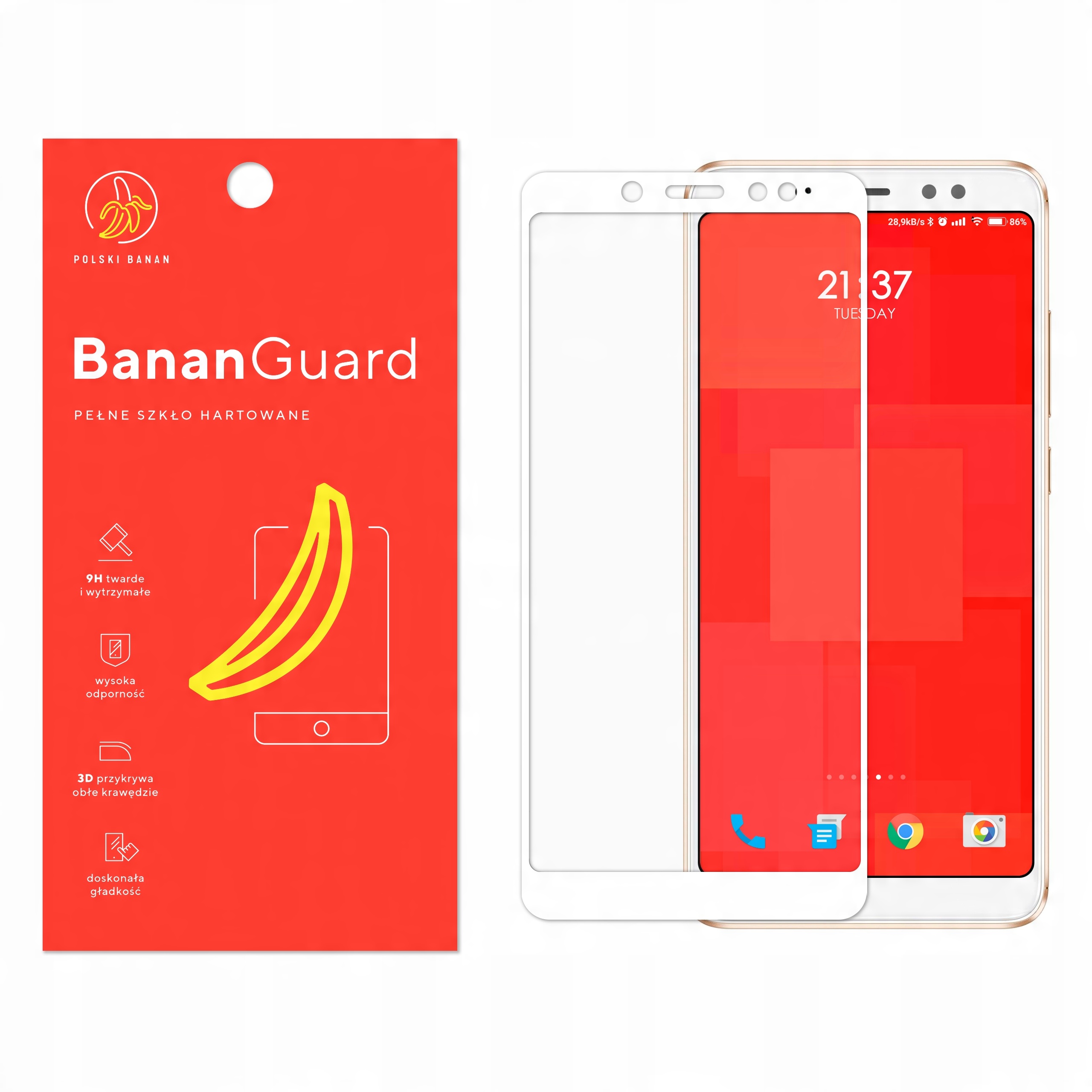 

Szkło Hartowane 3D do Xiaomi Redmi Note 5 Białe