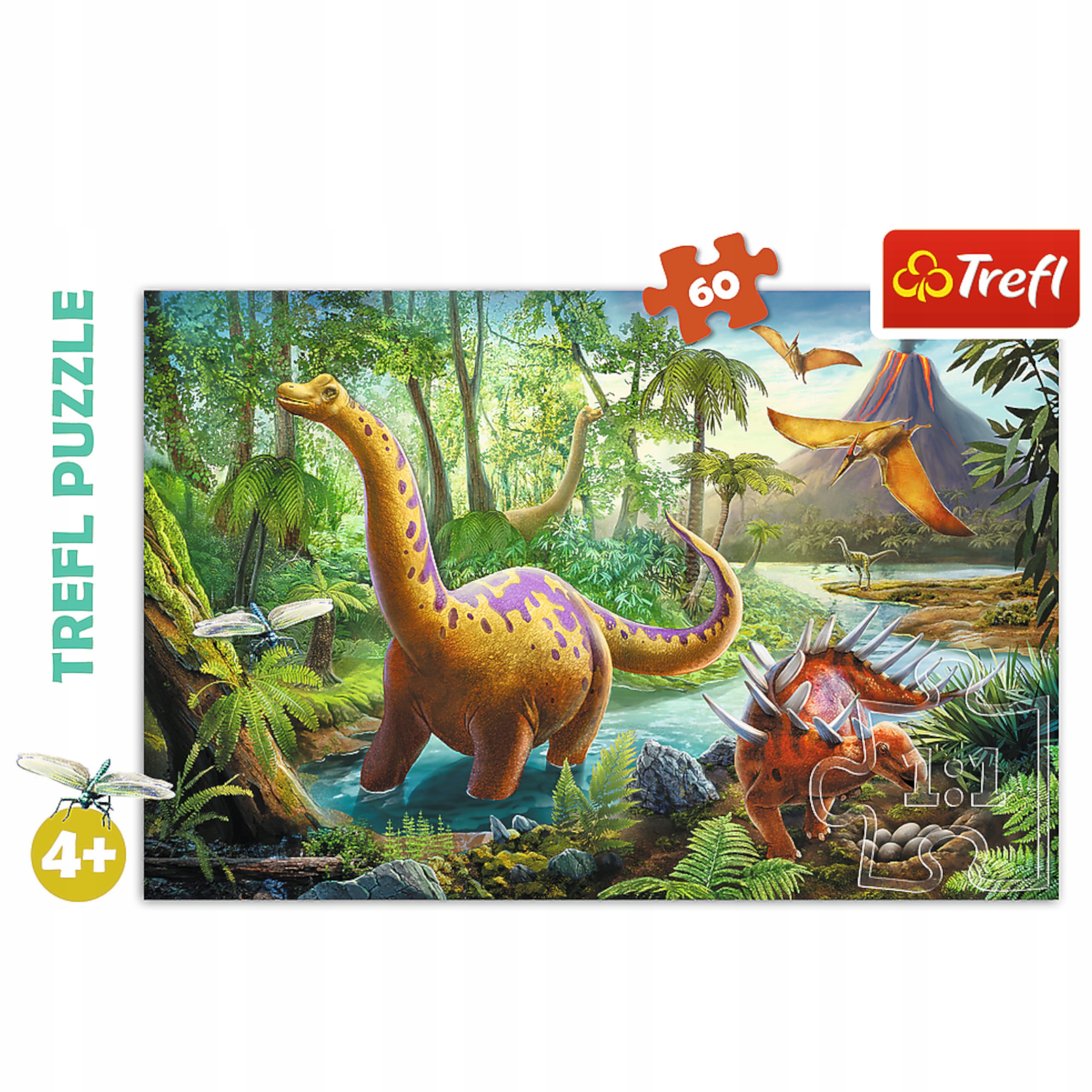 Puzzle Trefl dinozaury 60 el. Wędrówka dinozaurów 17319 Kod producenta 17319