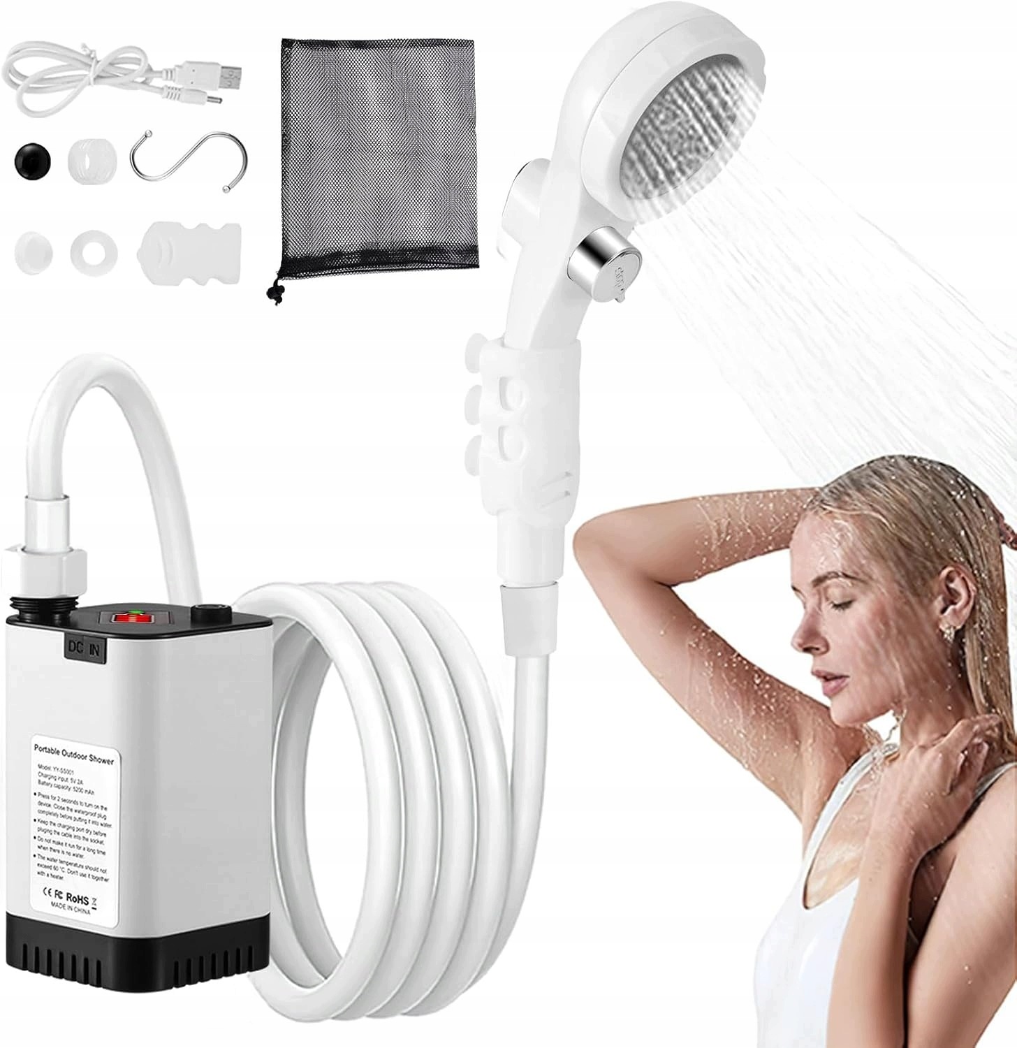 Turistická Kempingová Sprcha S Pumpičkou Voděodolná 5200 mAh
