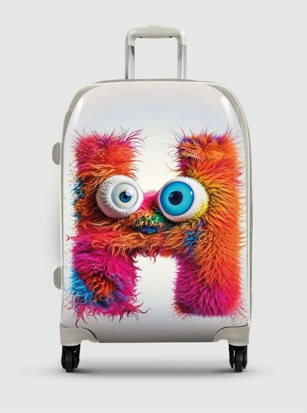 Dětský kufr s písmenem H, personalizovaná kolečka Tsa 360° vel. S