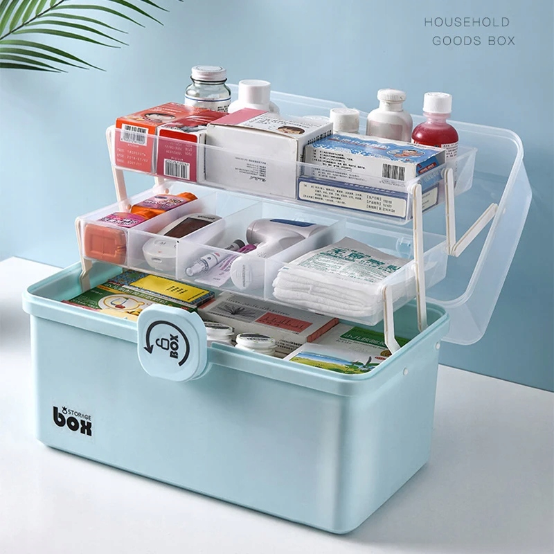 3/2 Layer Portable First Aid Kit Storage Box Plastic Multi-Functional Marka inna