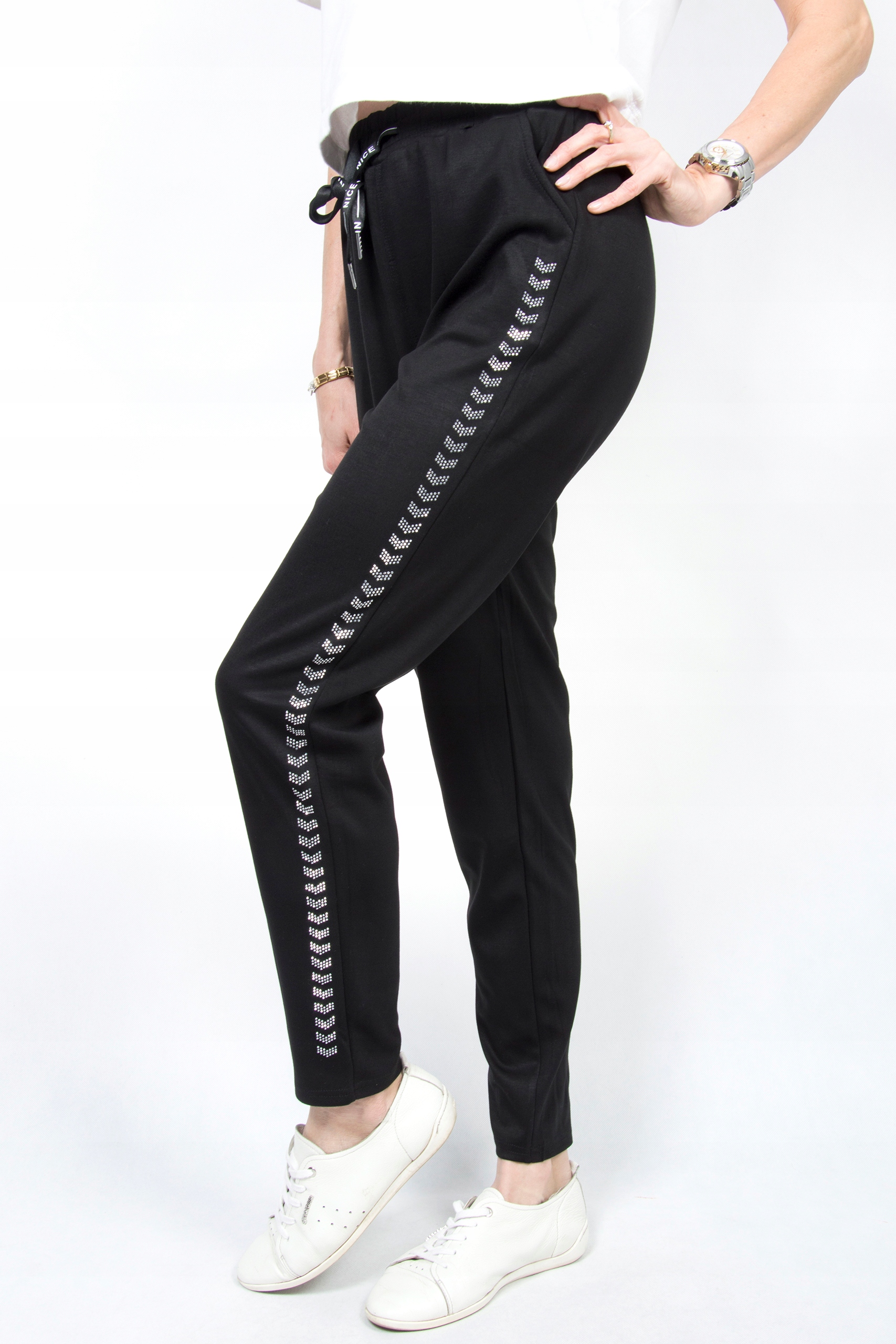 F95 DAMSKIE SPODNIE DRESOWE wysoki stan XXL/3XL Stan (wysokość w pasie) wysoki