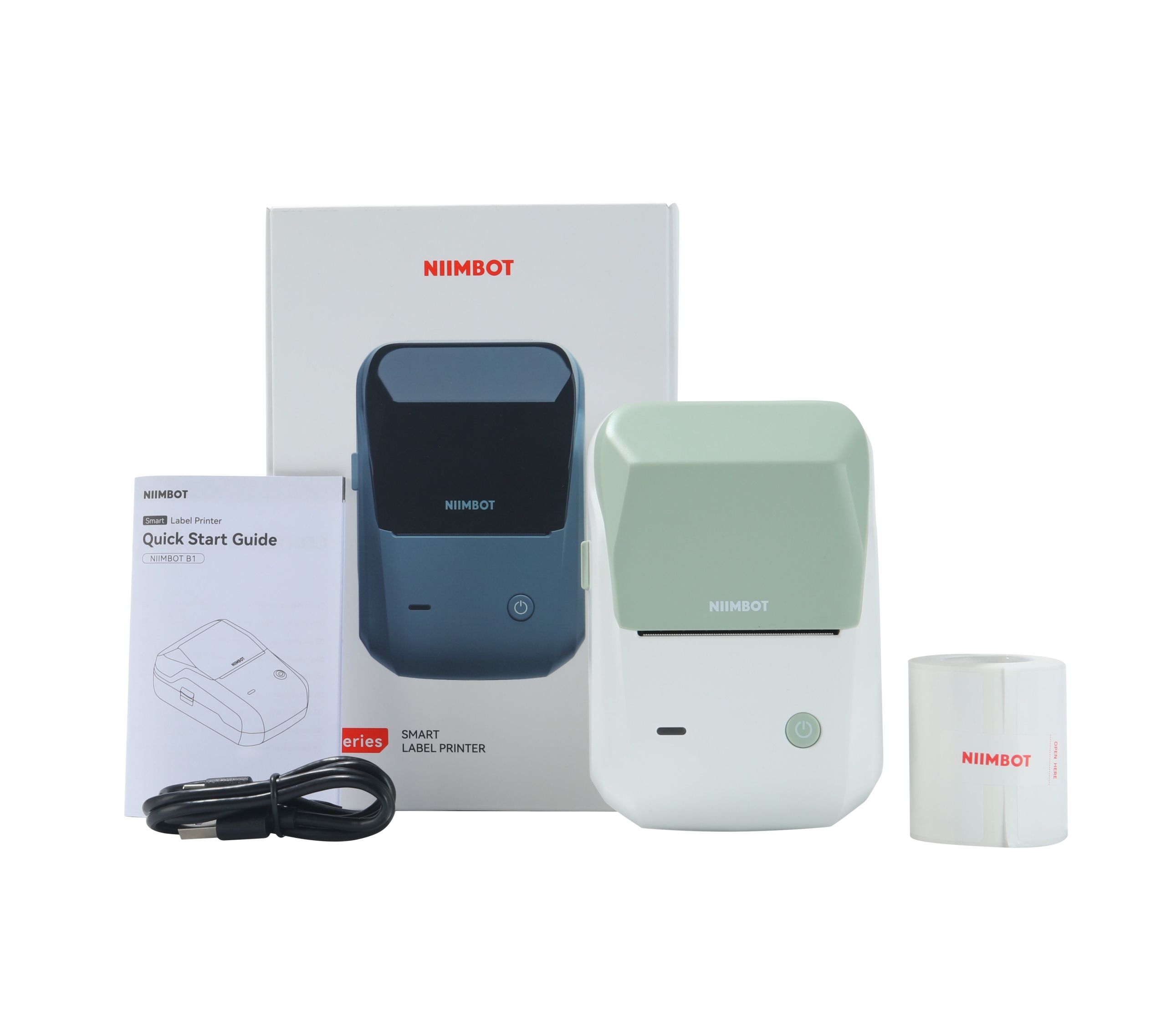 Termální tiskárna Niimbot B1 Samolepky Bluetooth bez inkoustu Pl Bílo zelená