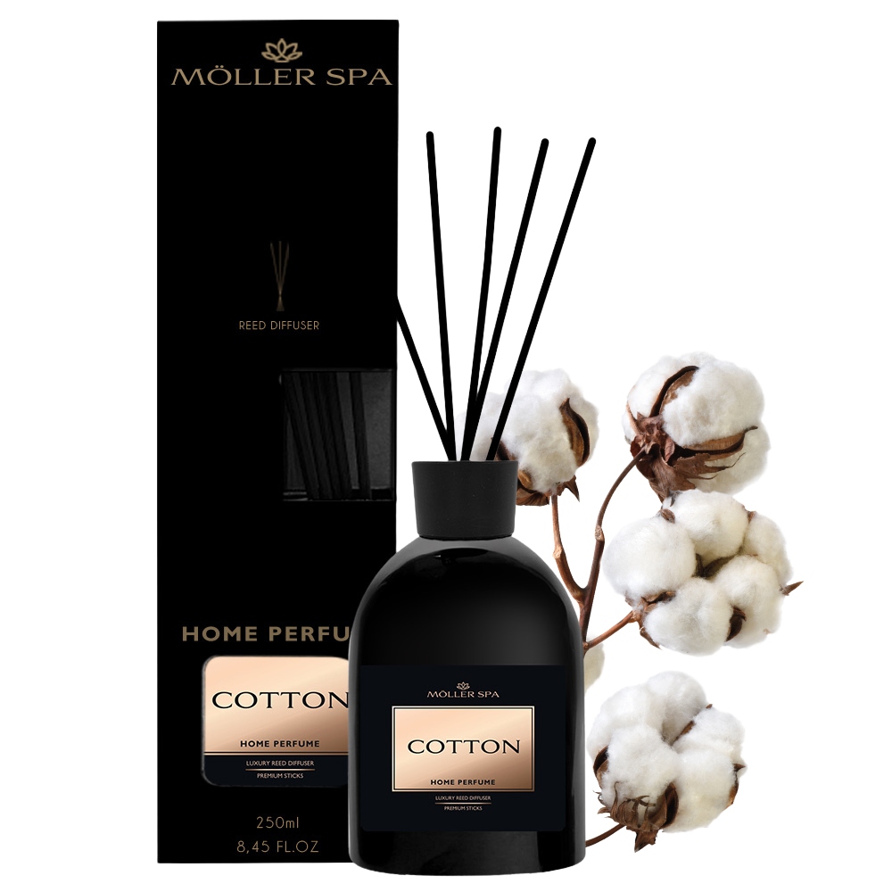 Levně Vůně Bavlna Cotton Do Domácnosti Tyčinky Osvěžovač 250 ml Velká Objem