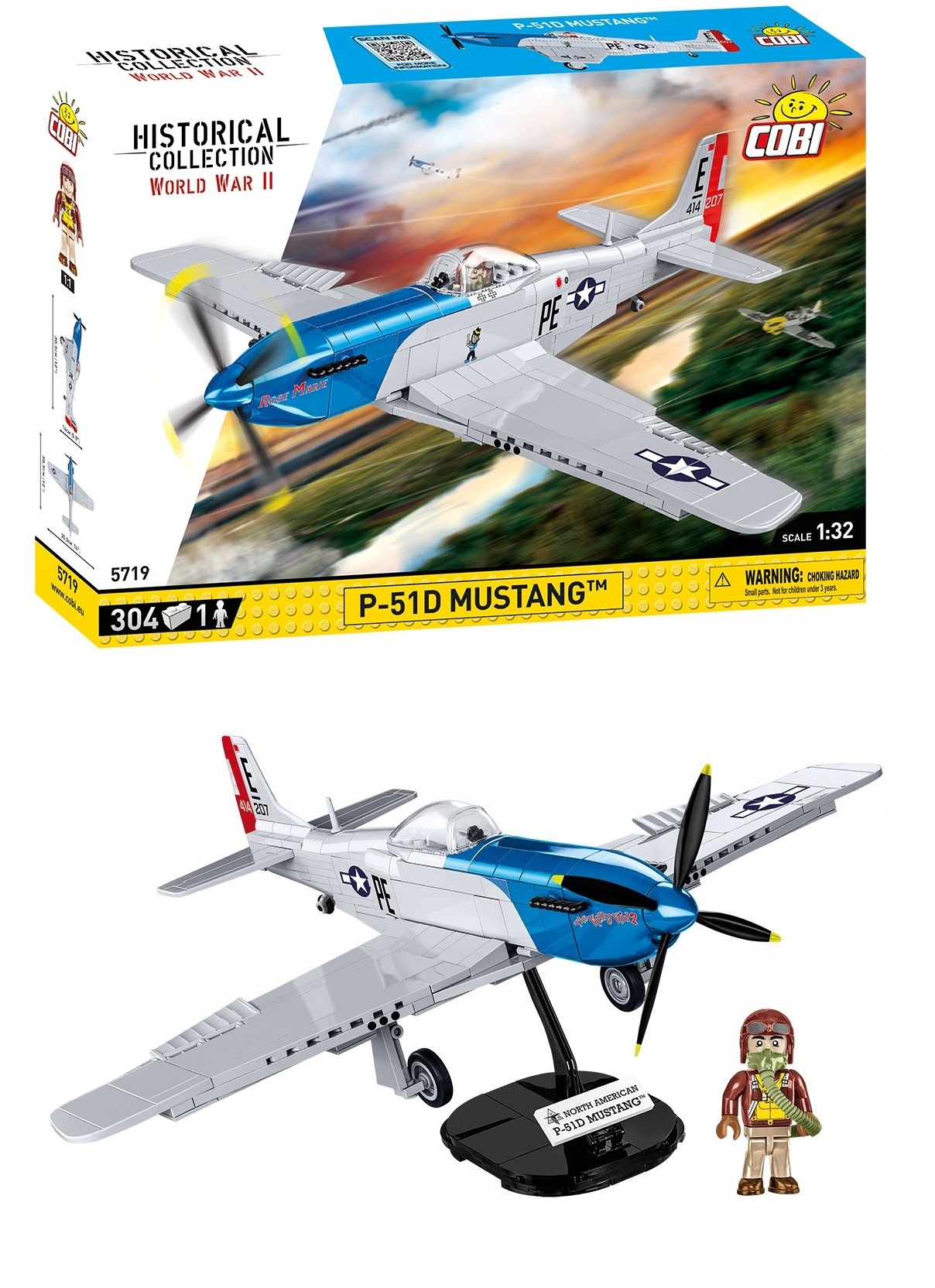 

Cobi 5719 Amerykański samolot Mustang P51-D