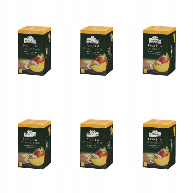 Peach&amp;Passion Fruit Ahmad Tea – 20 hliníkových sáčků X6