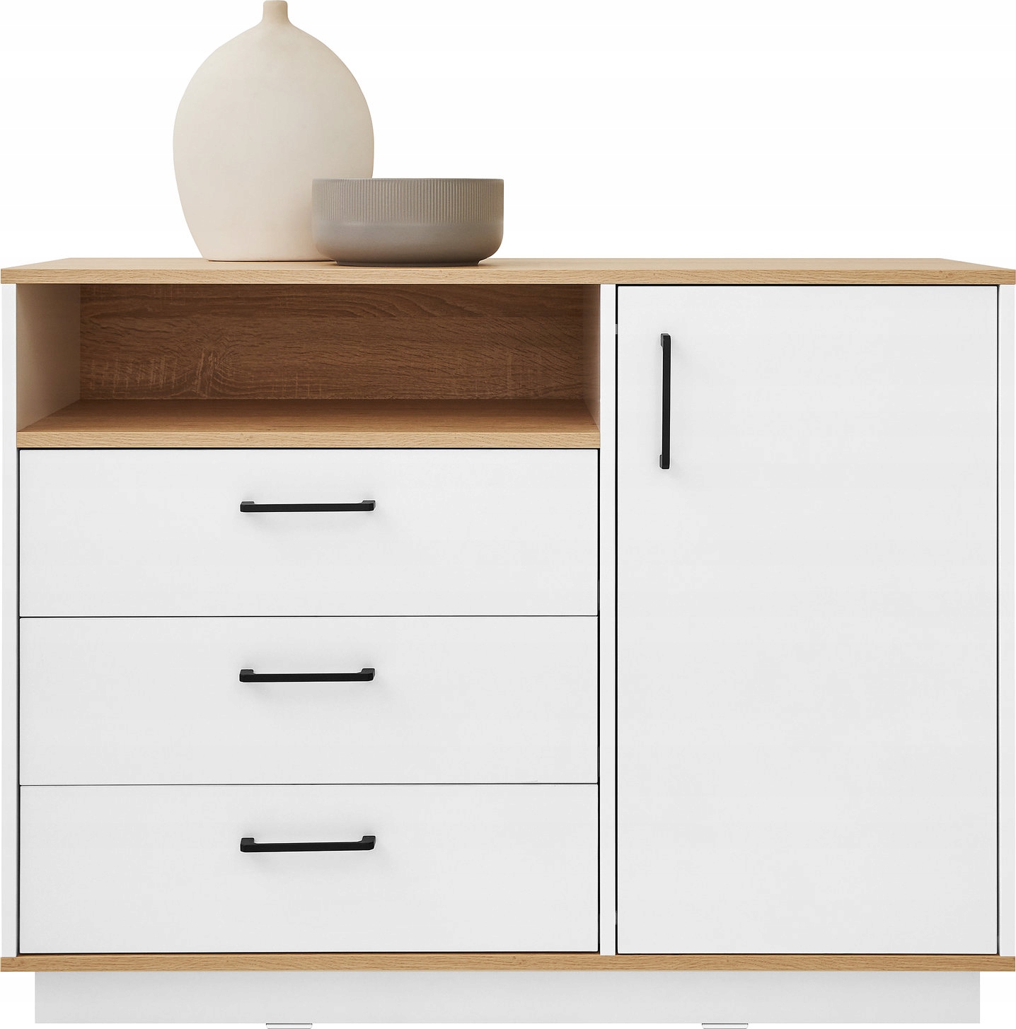 

Komoda z 3 szufladami 110 biała meble do salonu