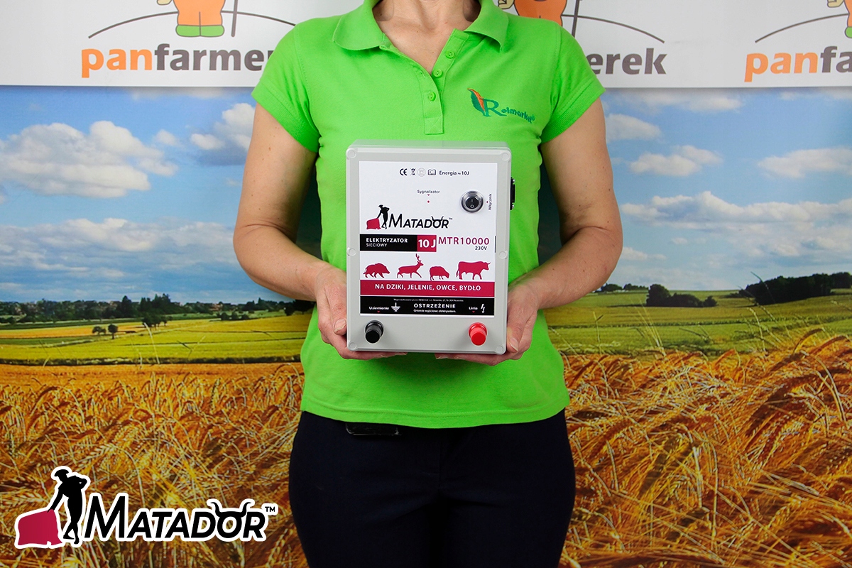 PASTUCH ELEKTRYCZNY ELEKTRYZATOR SIECIOWY NA byki DZIKI OWCE SARNY 10J Marka Matador